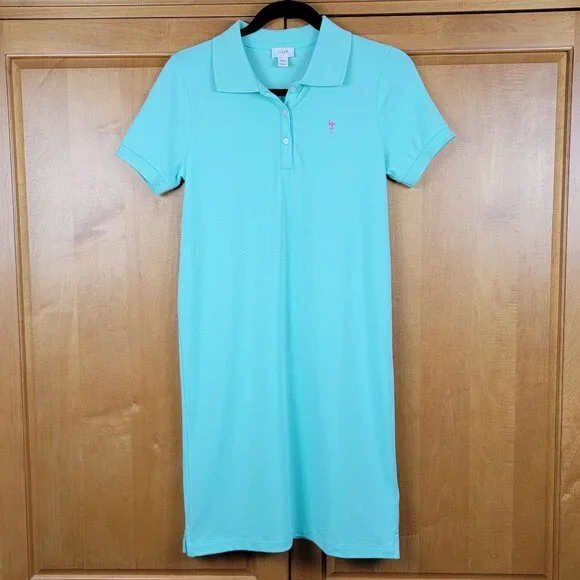 NWT J. Crew Mint Green Short Sleeve Polo T-shirt Dress - XXS - Picture 3 of 13
